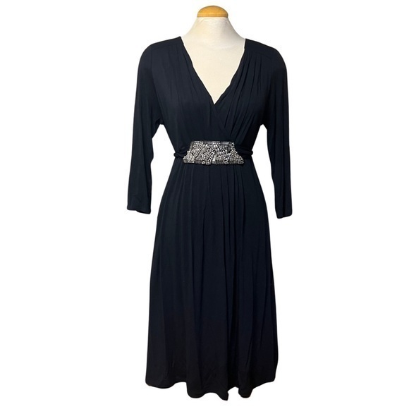 Nicole by Nicole Miller Dresses & Skirts - Nicole by Nicole Miller Black Dress with Beaded Front Detail | Size Large |